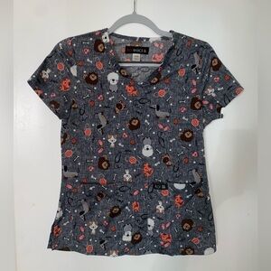 Koi Basics Gray Veterinary Technician Scrub Top - Women’s Size XXS